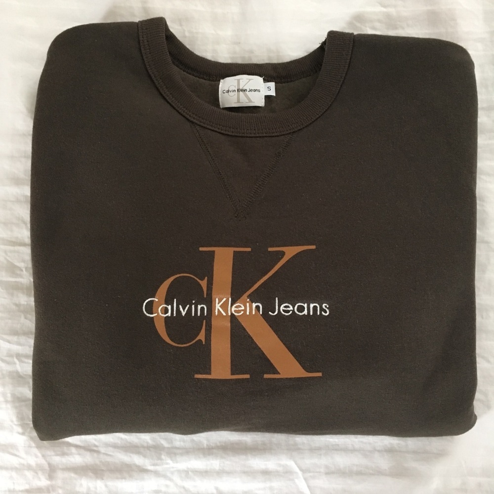 NWOT Calvin Klein classic logo sweatshirt brown S